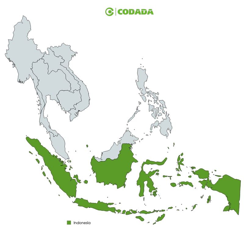 Map highlighting Indonesia | CODADA