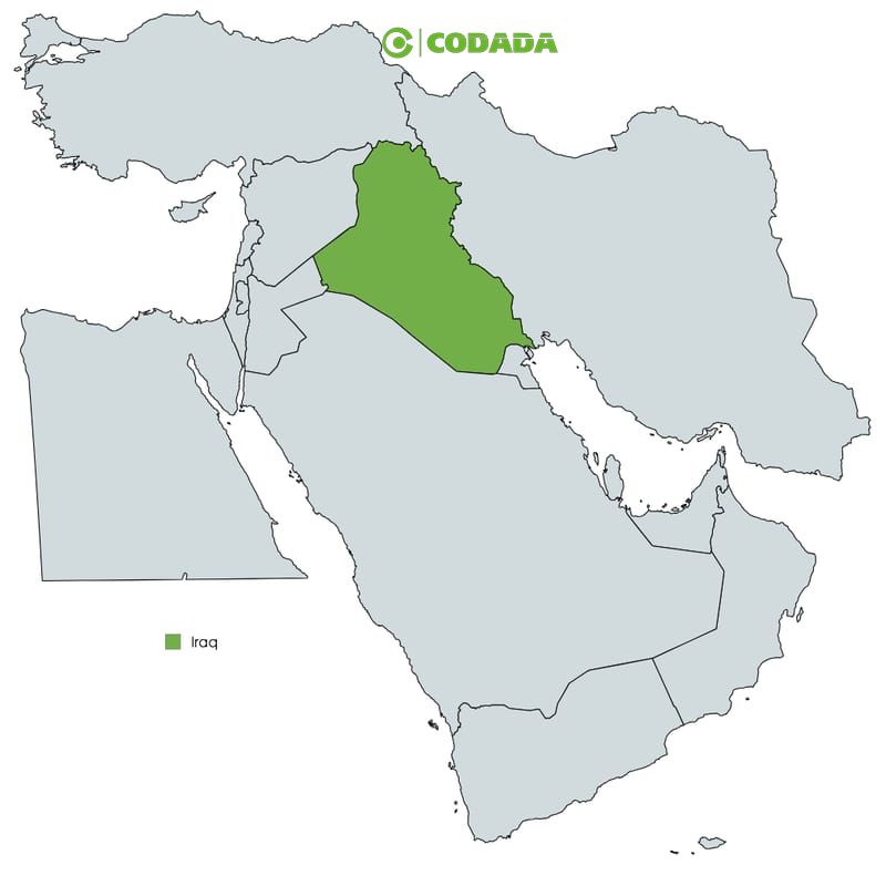 Map highlighting Iraq | CODADA