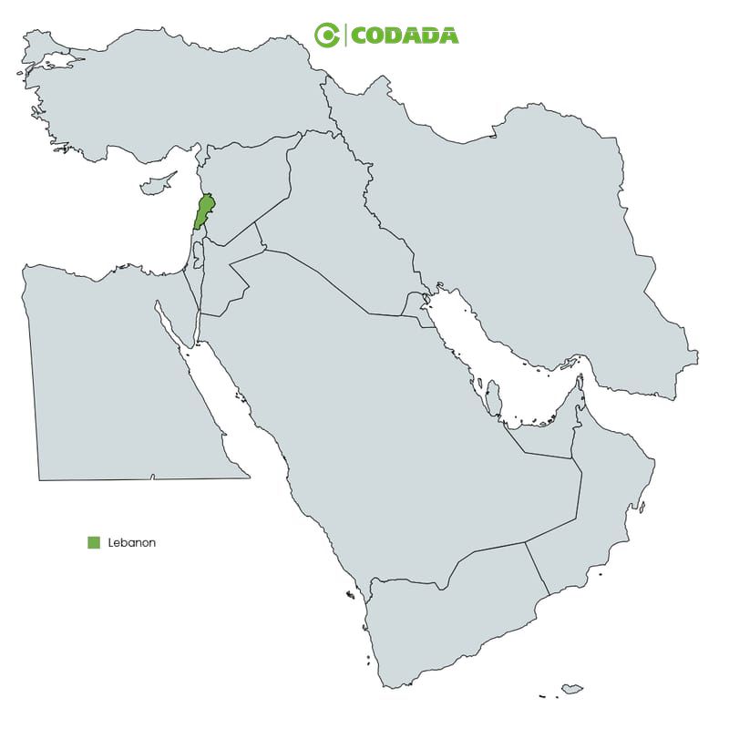 Map highlighting Lebanon | CODADA