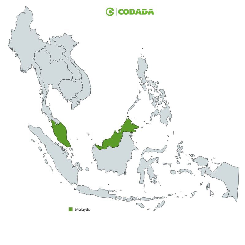 Map highlighting Malaysia | CODADA