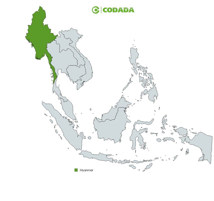 Map highlighting Myanmar | CODADA